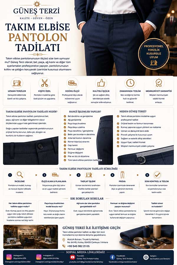 Takım Elbise Pantolon Tadilatı